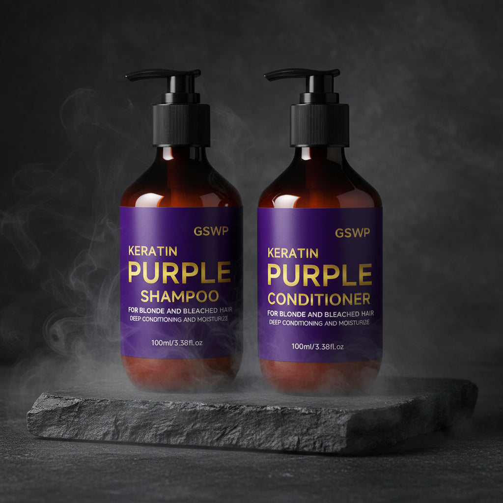 GSWP Purple Shampoo & Balsam Set 100ml+100ml – Șampon Violet & Balsam | Păr Blond, Grizonat & Argintiu | CPNP