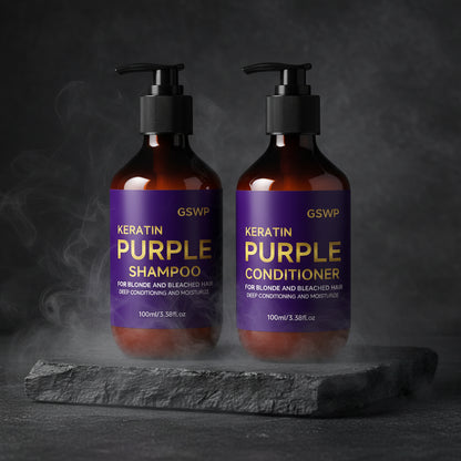 GSWP Purple Shampoo & Balsam Set 100ml+100ml – Șampon Violet & Balsam | Păr Blond, Grizonat & Argintiu | CPNP