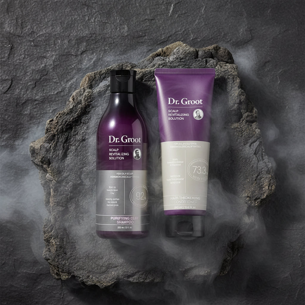 Dr.Groot Anti Hair Loss Șampon & Balsam Volumizant Set – Anti-Cădere, Anti-Mătreață & Oil-Control | 385ml + 250ml
