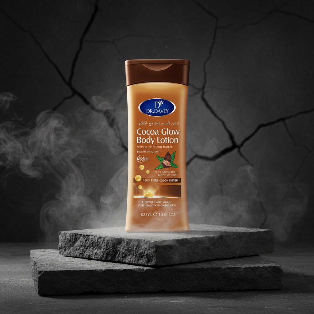 DR.DAVEY 13.53Ounce Cocoa Butter Body Lotion - Unisex Food Flavor No Alcohol Nourishing Moisturizing Cream for All Skin Types