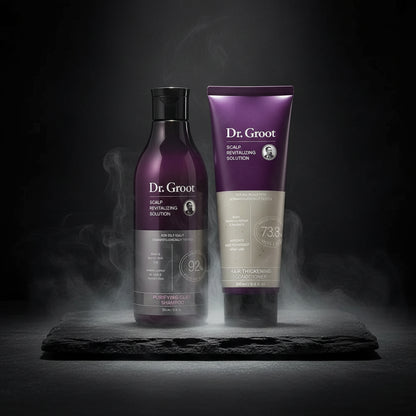 Dr.Groot Anti Hair Loss Șampon & Balsam Volumizant Set – Anti-Cădere, Anti-Mătreață & Oil-Control | 385ml + 250ml