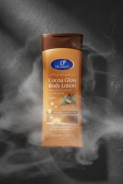 DR.DAVEY 13.53Ounce Cocoa Butter Body Lotion - Unisex Food Flavor No Alcohol Nourishing Moisturizing Cream for All Skin Types