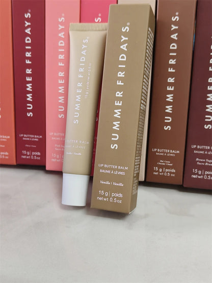 Summer Fridays Lip Butter Balm – Balsam de Buze Hidratant | Vanilla, Birthday Cake, Pink Sugar, Guava & Marshmallow | Lip Gloss Effect