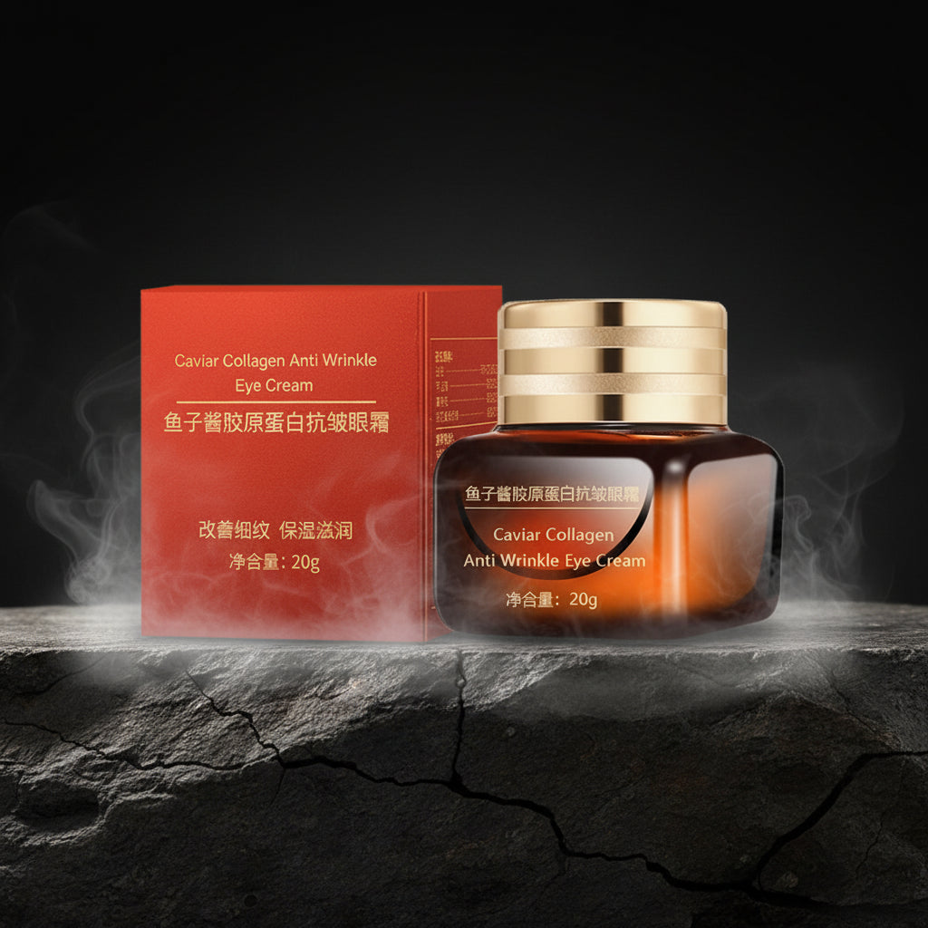 Caviar Eye Cream 20g + Face Serum 30ml – Set Anti-Rid, Anti-Cercănă & Fermitate | Esență Caviar & Acid Hialuronic | CPNP