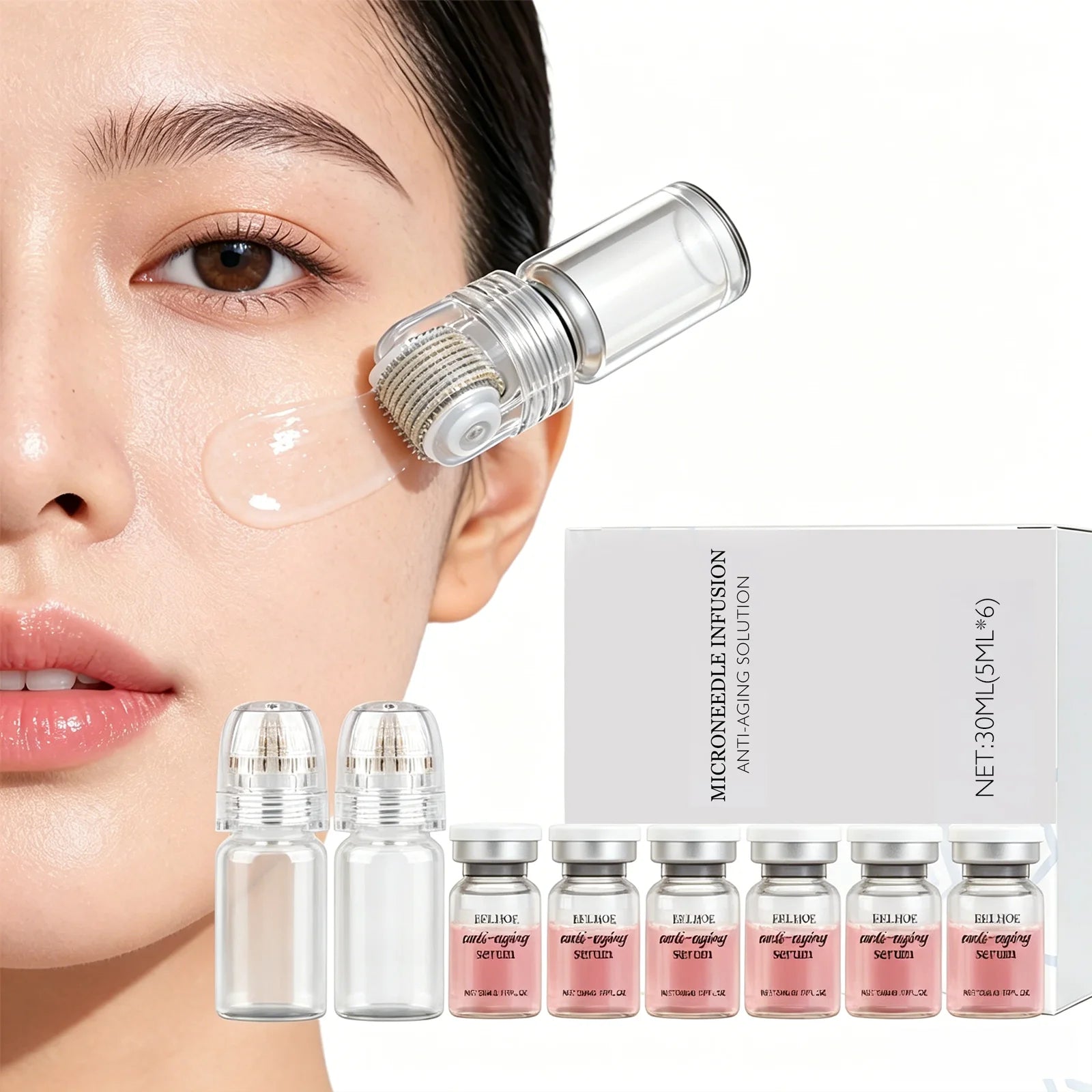 Set Korean Skincare 2 Tool-uri + 6 Esențe Hidratante