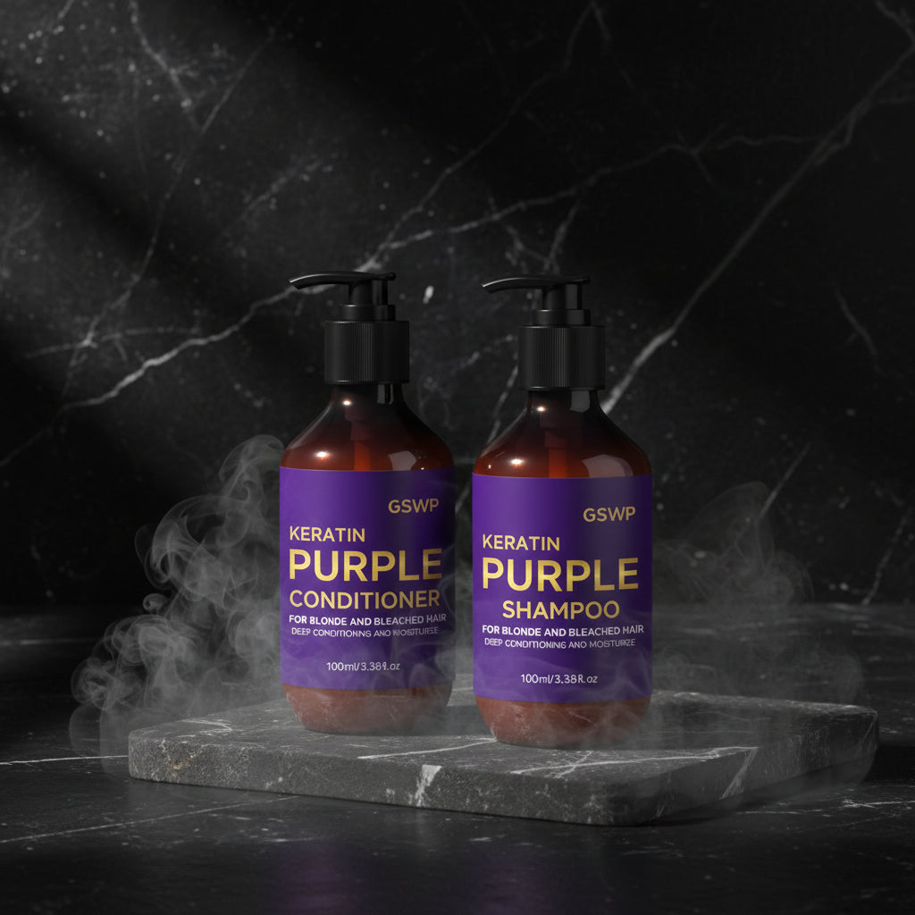 GSWP Purple Shampoo & Balsam Set 100ml+100ml – Șampon Violet & Balsam | Păr Blond, Grizonat & Argintiu | CPNP
