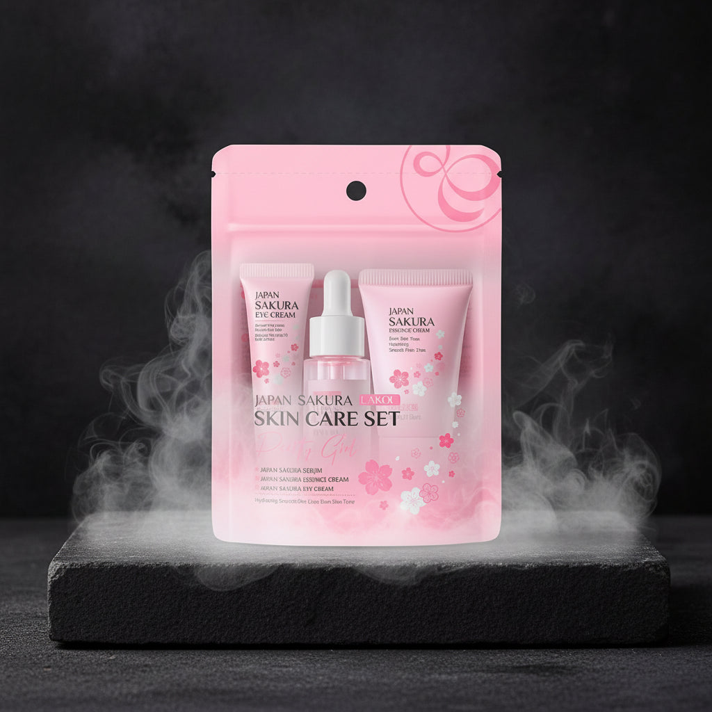 5/3pcs/Set Sakura Skin Care Sets Face Cream Serum Toner Facial Cleanser Sunscreen Eye Cream Gift Box Face Skin Care Set Product
