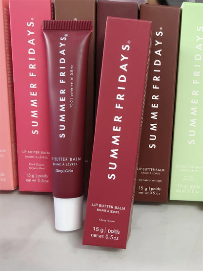 Summer Fridays Lip Butter Balm – Balsam de Buze Hidratant | Vanilla, Birthday Cake, Pink Sugar, Guava & Marshmallow | Lip Gloss Effect