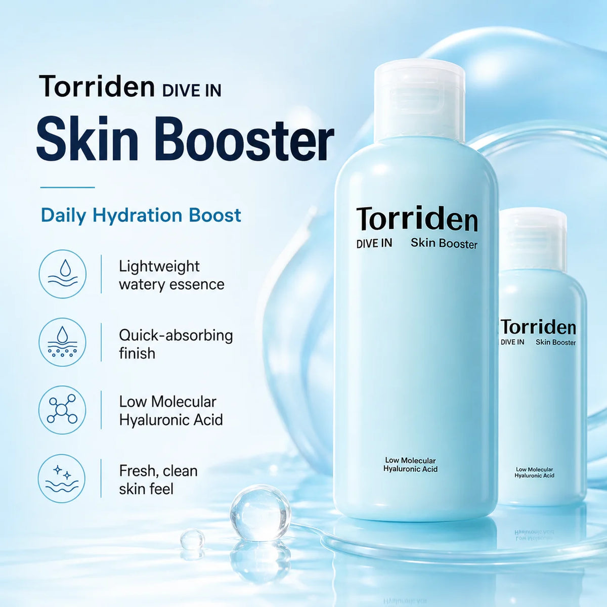 Torriden DIVE-IN Skin Booster cu Acid Hialuronic Low Molecular