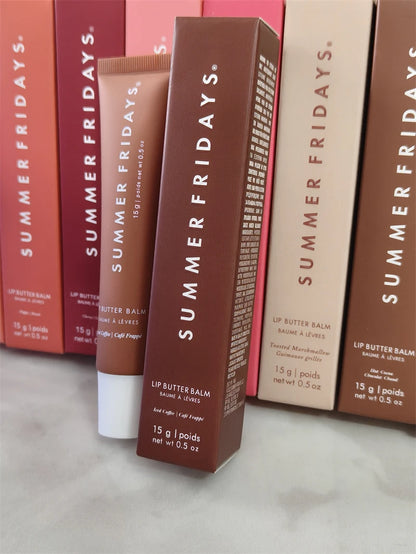 Summer Fridays Lip Butter Balm – Balsam de Buze Hidratant | Vanilla, Birthday Cake, Pink Sugar, Guava & Marshmallow | Lip Gloss Effect