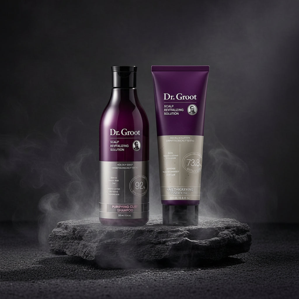 Dr.Groot Anti Hair Loss Șampon & Balsam Volumizant Set – Anti-Cădere, Anti-Mătreață & Oil-Control | 385ml + 250ml