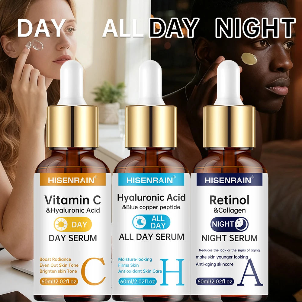HISENRAIN Vitamin C + Retinol + Hyaluronic Acid Serum Duo