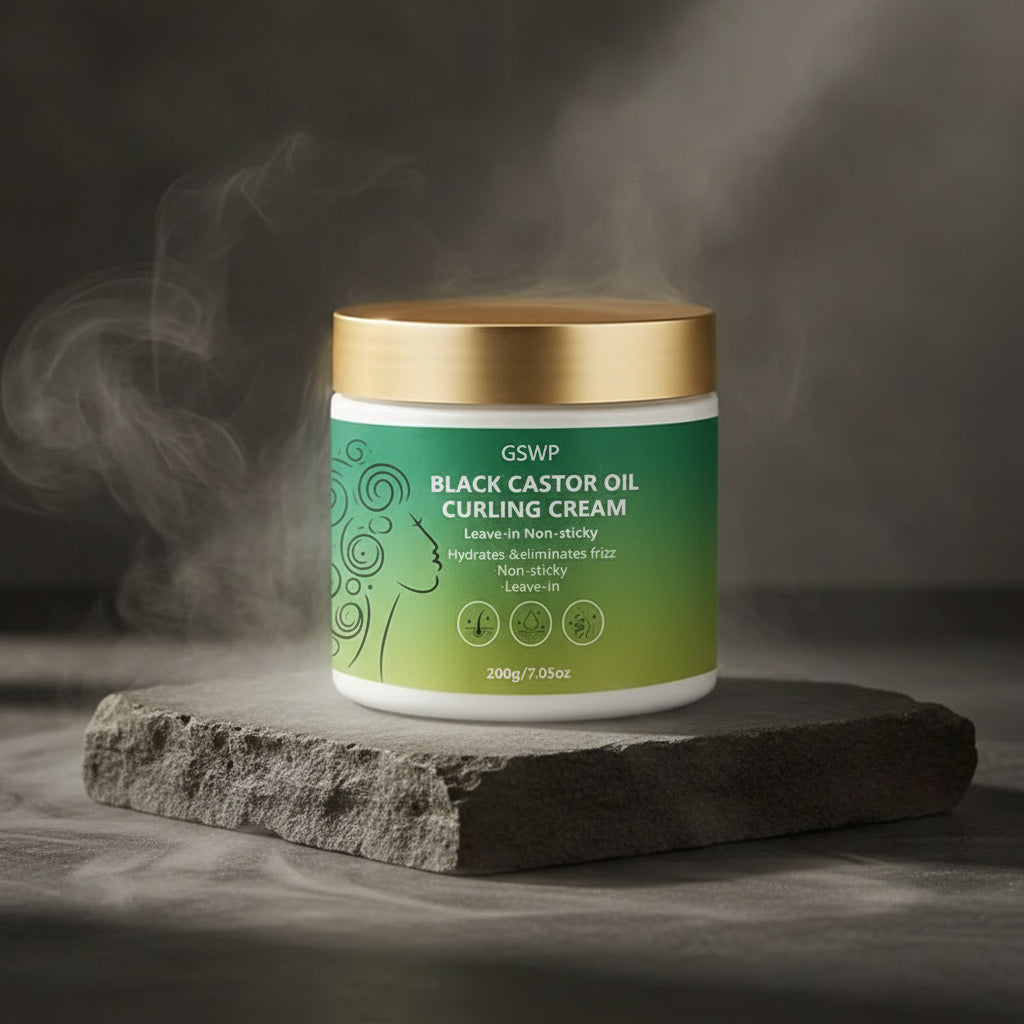 GSWP Black Castor Oil Curl Styling Cream – Cremă Styling Păr Creț cu Ulei de Ricin Negru | 200g/400g | CPNP