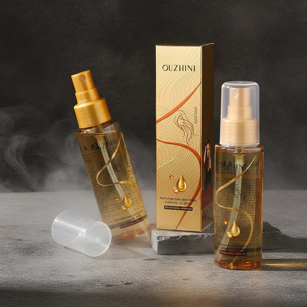 OUZHINI Spray Ulei Parfumat Păr 100ml – Anti-Frizz, Luciu & Parfum Persistent | Îngrijire Profundă