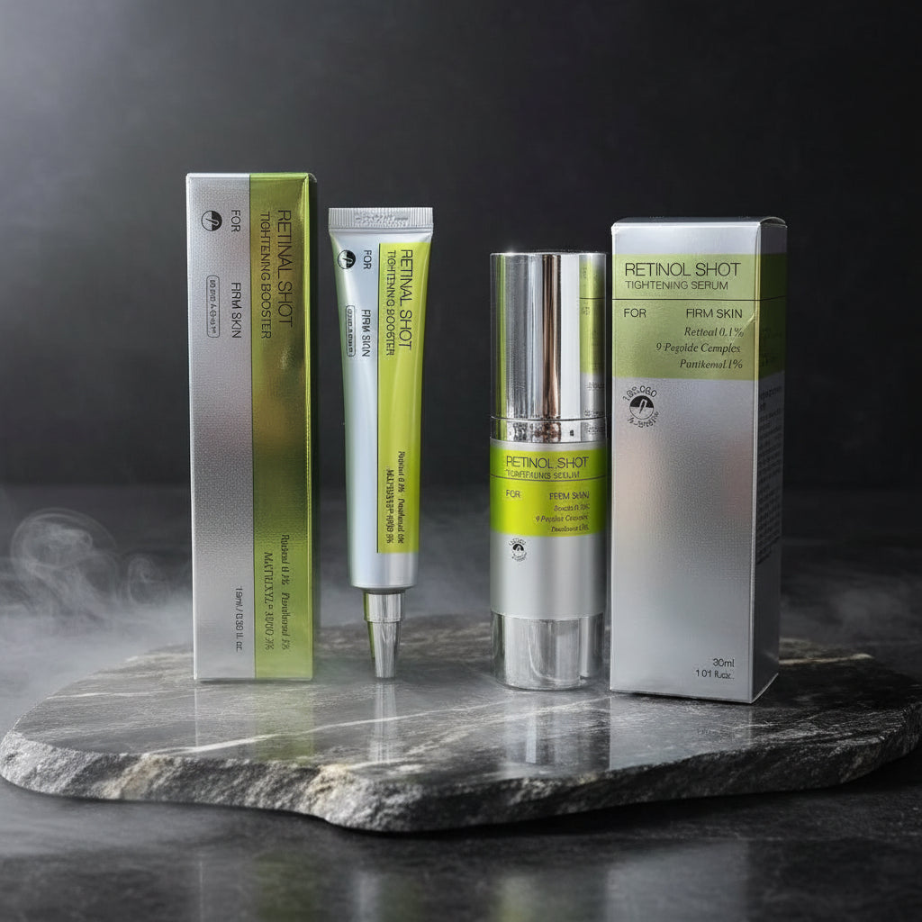 Korean Skincare Retinol Shot – Cremă Ochi Fermitate, Ser Retinol & Esență | Anti-Rid, Fermitate & Luminozitate | Feminin