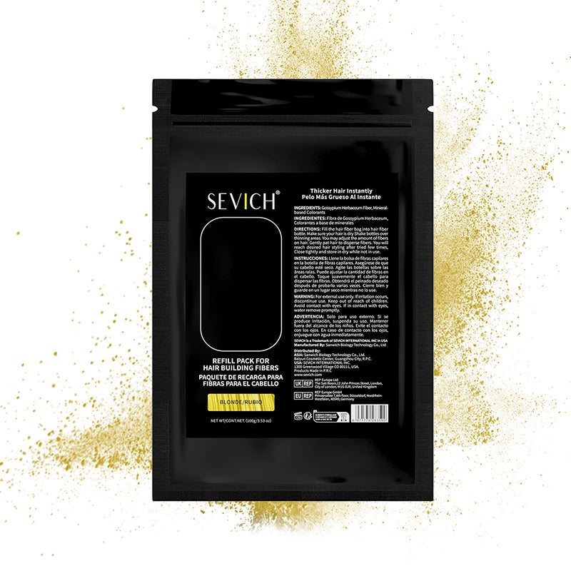 SEVICH Hair Building Fibers – Pudra Densificare Păr în 5 Secunde | 10 Nuanțe | 25g/100g | CPNP