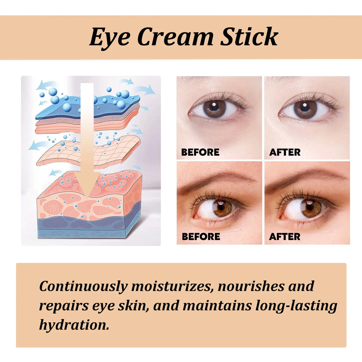 Hoygi Snail Eye Cream Stick cu Retinol, Colagen & Mucină de Melc