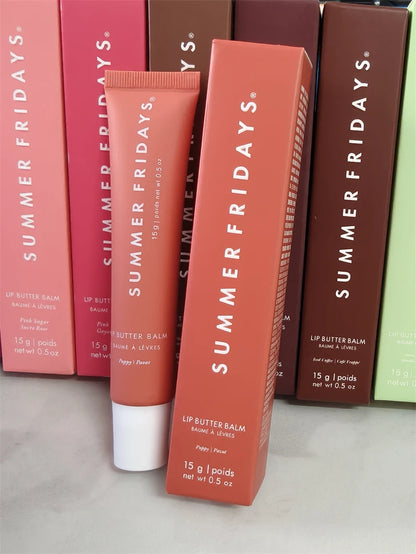 Summer Fridays Lip Butter Balm – Balsam de Buze Hidratant | Vanilla, Birthday Cake, Pink Sugar, Guava & Marshmallow | Lip Gloss Effect