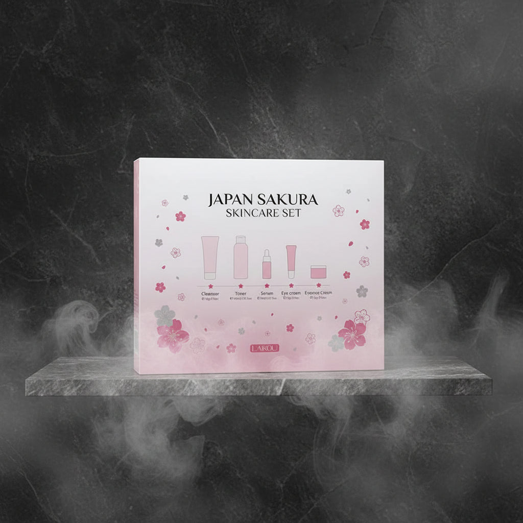 5/3pcs/Set Sakura Skin Care Sets Face Cream Serum Toner Facial Cleanser Sunscreen Eye Cream Gift Box Face Skin Care Set Product