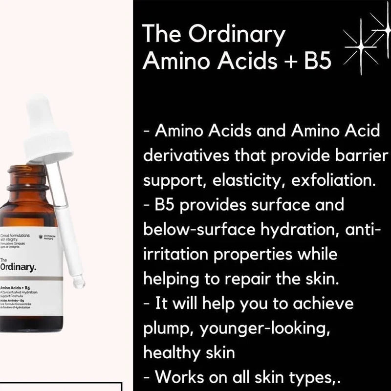 The Ordinary Amino Acids + B5 – Ser Hidratare Concentrată, Elasticitate & Reparare Barieră | 30ml