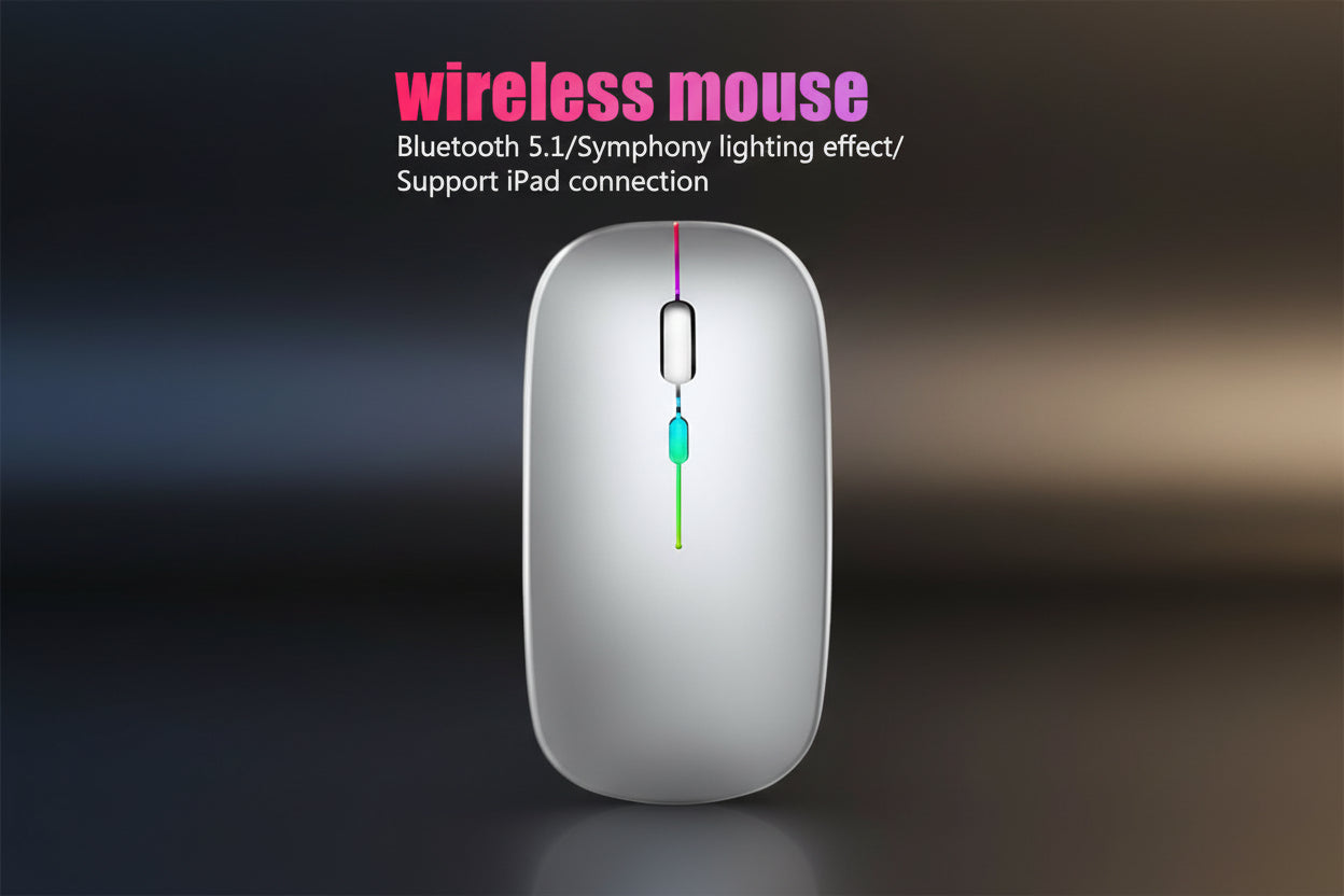 RGB Wireless Bluetooth Mouse – Rechargeable Silent Click