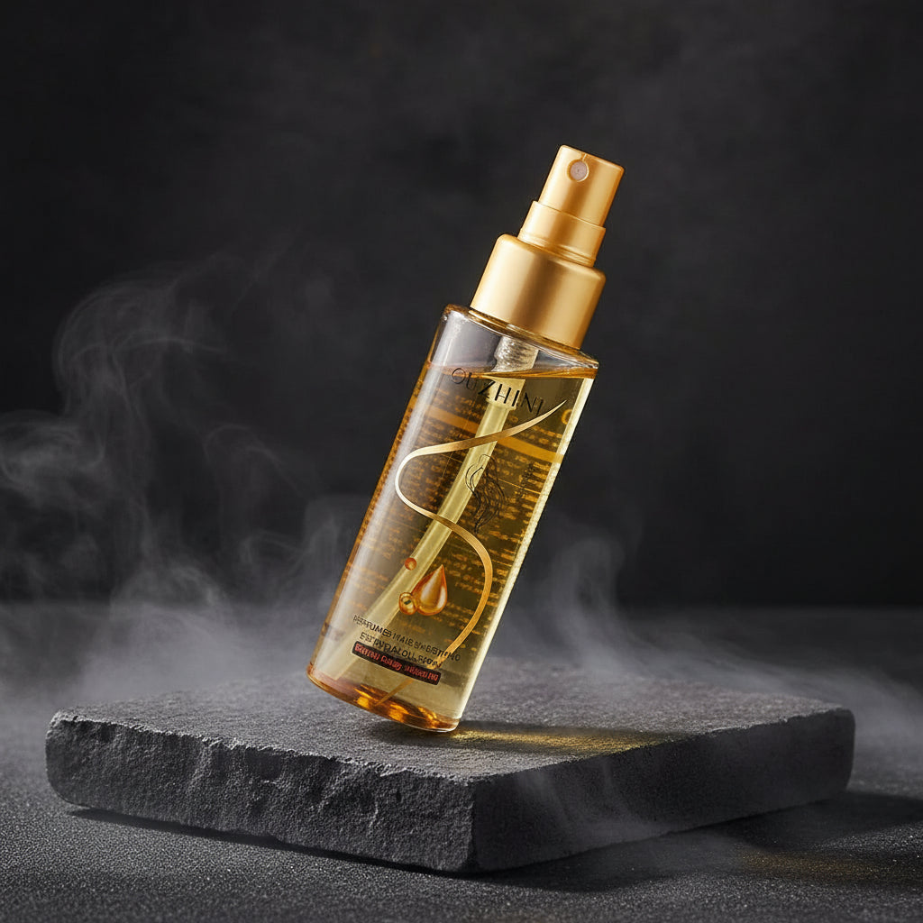 OUZHINI Spray Ulei Parfumat Păr 100ml – Anti-Frizz, Luciu & Parfum Persistent | Îngrijire Profundă