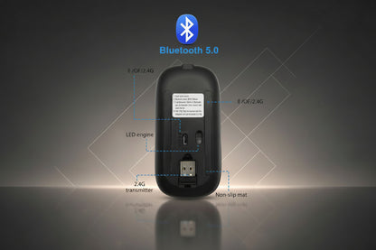 RGB Wireless Bluetooth Mouse – Rechargeable Silent Click