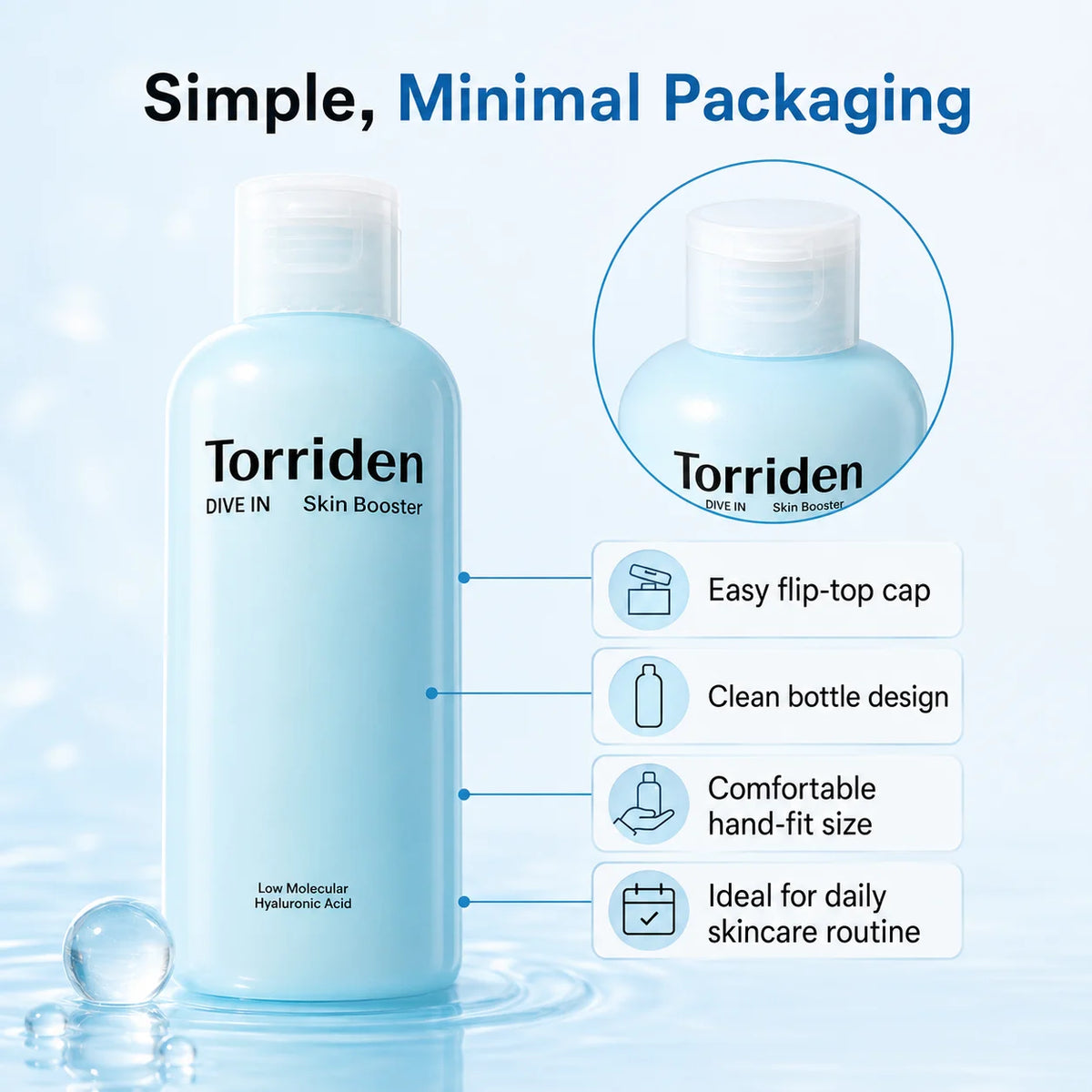 Torriden DIVE-IN Skin Booster cu Acid Hialuronic Low Molecular