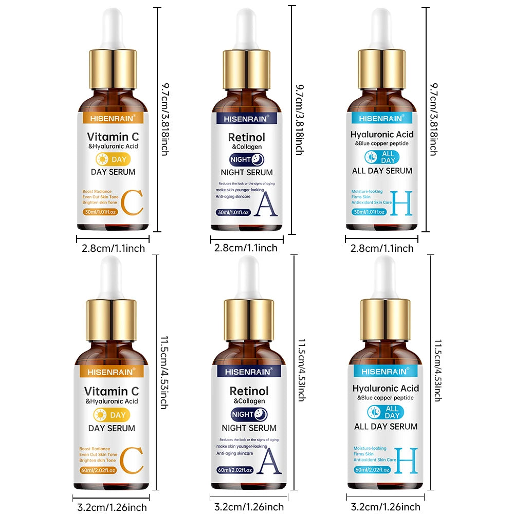 HISENRAIN Vitamin C + Retinol + Hyaluronic Acid Serum Duo