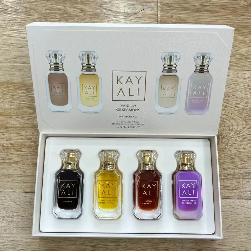 KAYALI Set Cadou Parfum 4x10ml – Oud, Vanilla & Floral | 2 Seturi Disponibile