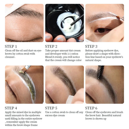 Kit Vopsea Sprâncene & Gene Henna Waterproof – Tint Permanent de Lungă Durată | Cremă & Gel