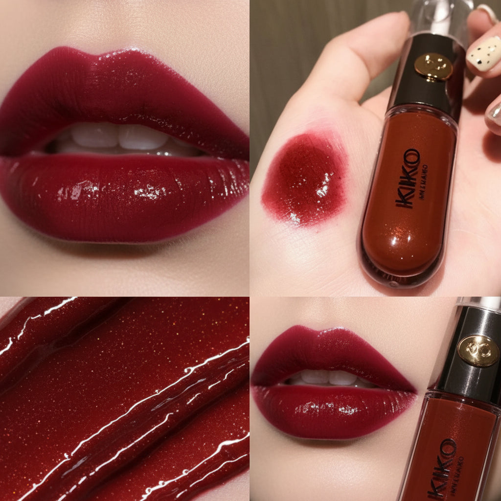 KIKO Ruj Dublu cu Oglindă & Lip Gloss Transparent