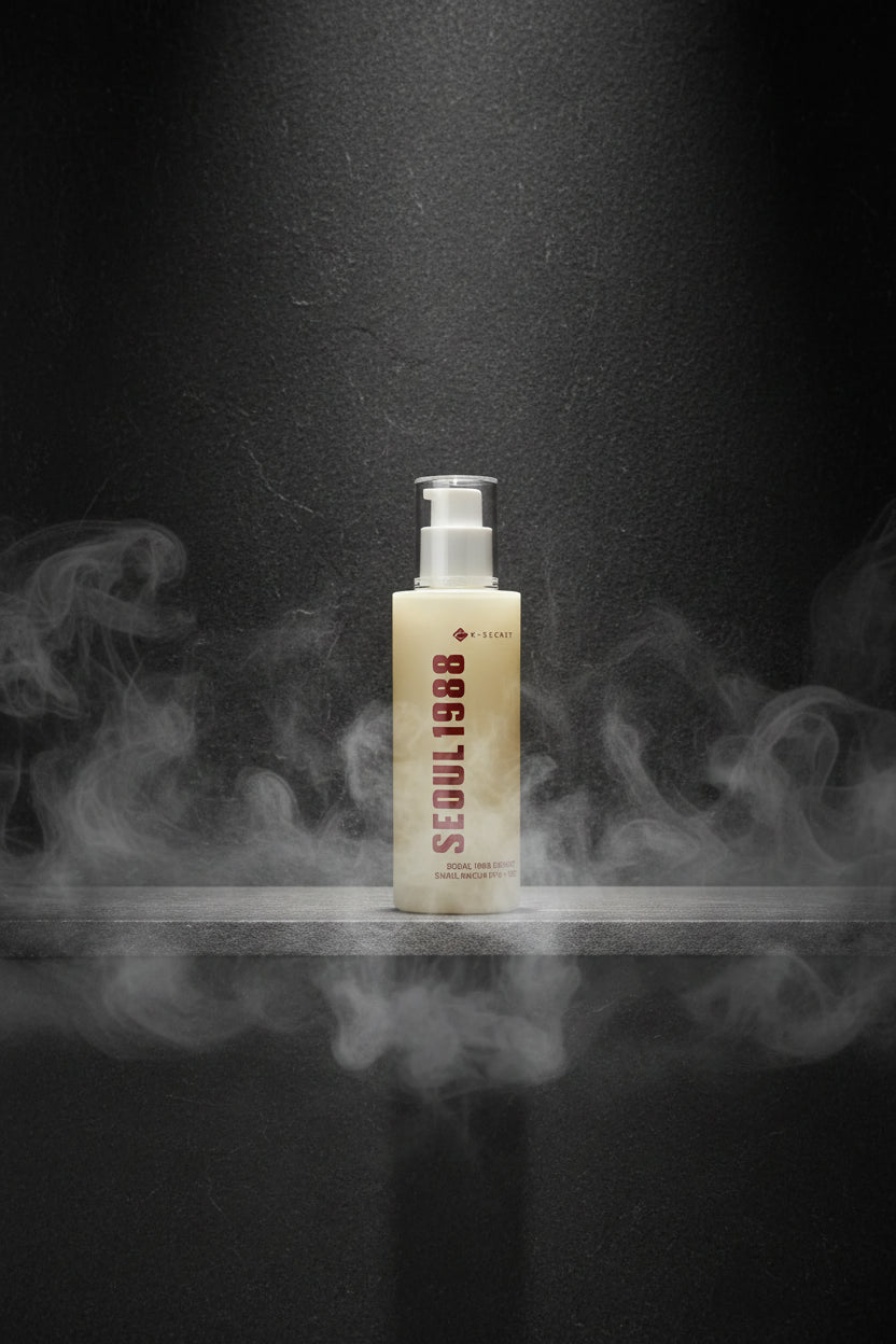 K-SECRET Seoul 1988 Skincare – Ser Ginseng, Retinol, Colagen & Esență Orez | Spumă Curățare, Protecție Solară & Demachiant | Feminin