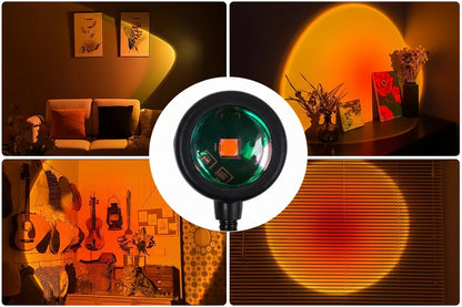 Sunset Projection Lamp – Rotatable LED Atmosphere Light for Bedroom & Living Room