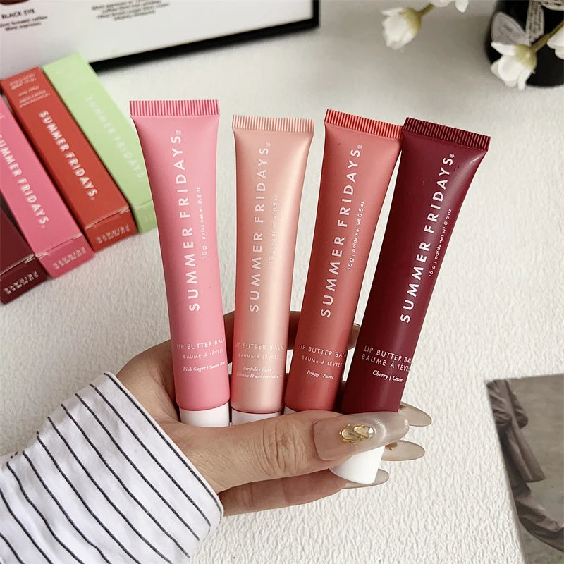 Summer Fridays Lip Butter Balm – Balsam de Buze Hidratant | Vanilla, Birthday Cake, Pink Sugar, Guava & Marshmallow | Lip Gloss Effect