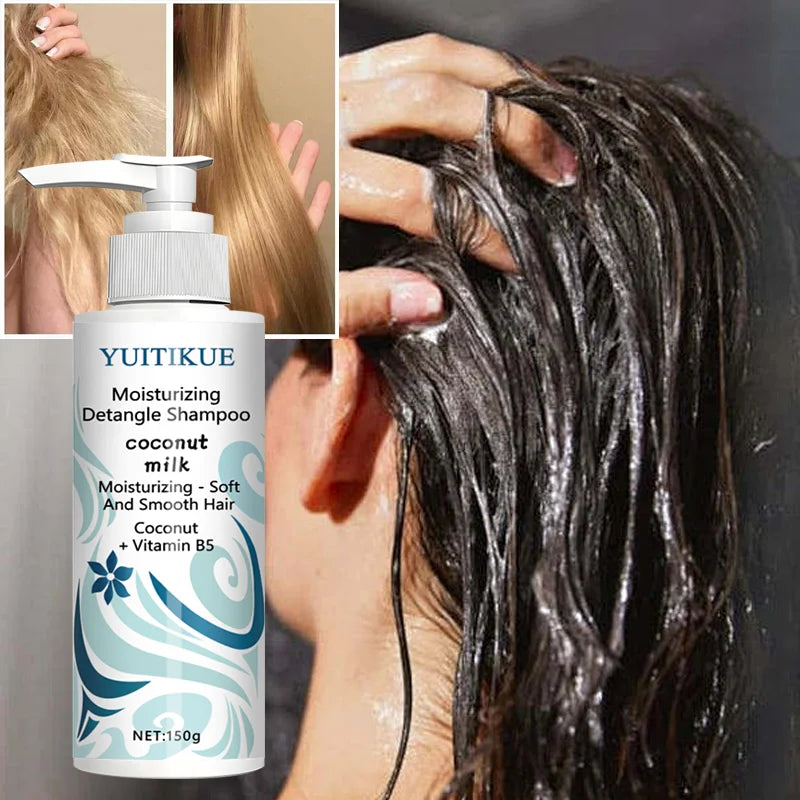 YUITIKUE Șampon cu Lapte de Cocos & Vitamina B5 – Hidratare, Descâlcire & Netezire | 150g