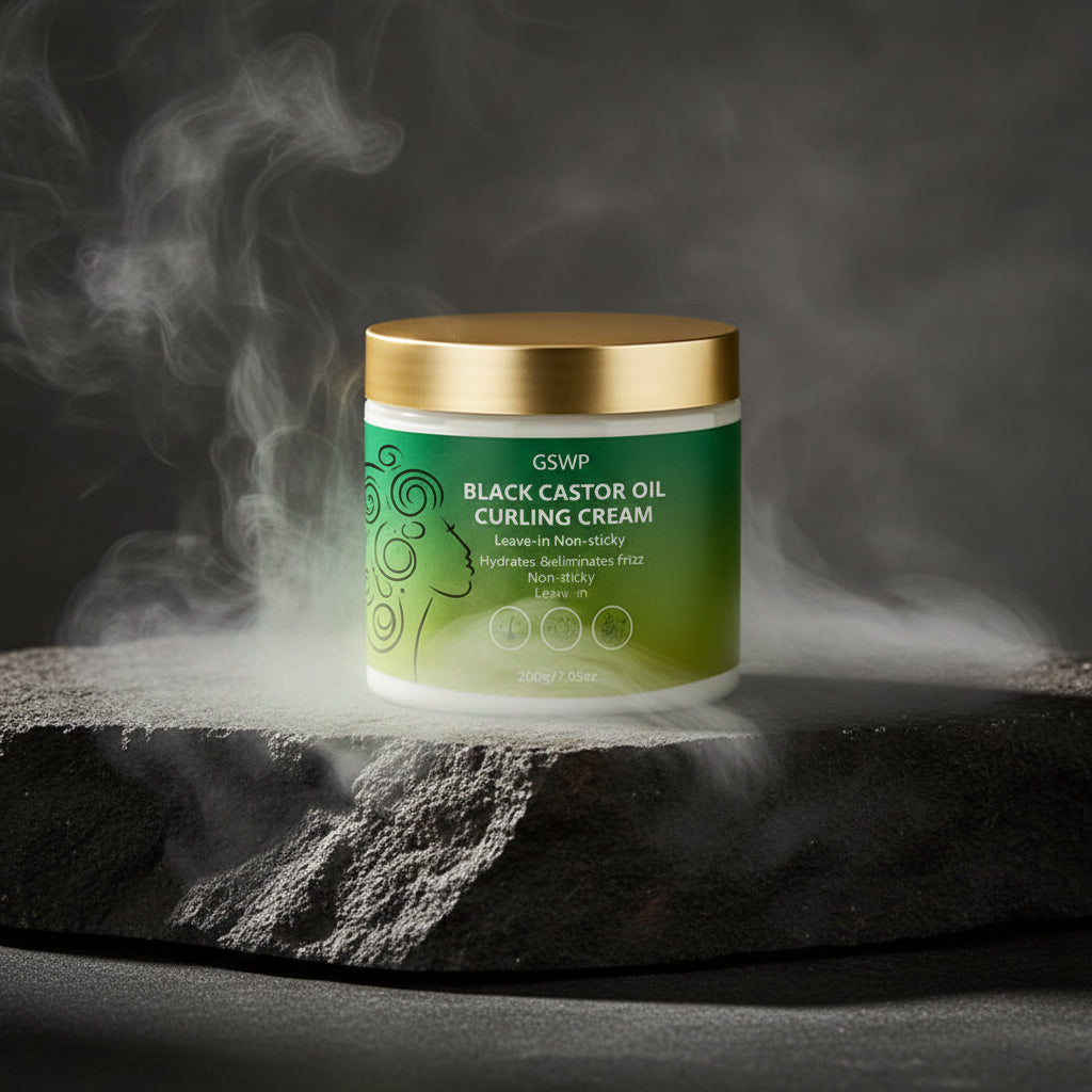 GSWP Black Castor Oil Curl Styling Cream – Cremă Styling Păr Creț cu Ulei de Ricin Negru | 200g/400g | CPNP