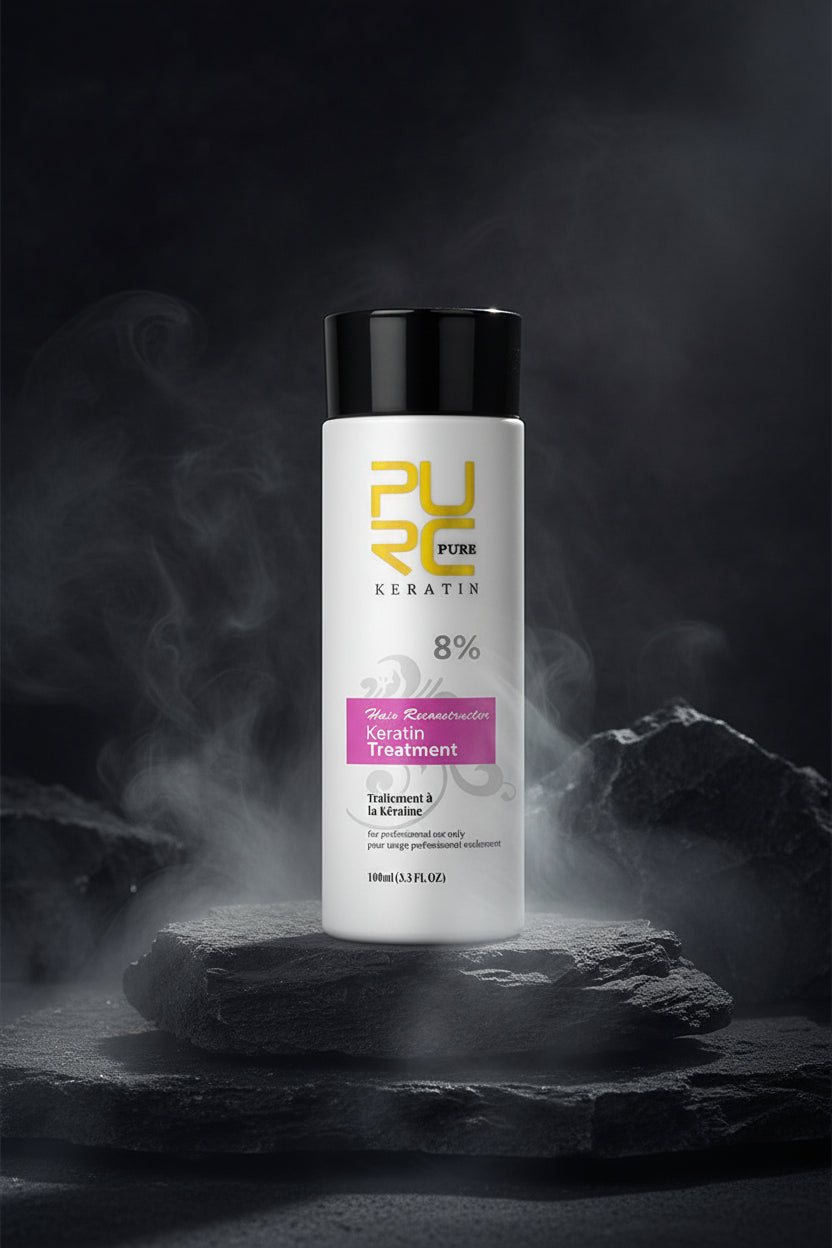 PURC Keratin Treatment Brazilian 100ml – Îndreaptă Părul Ondulat & Creț | Efect 3-4 Luni | 4 Concentrații