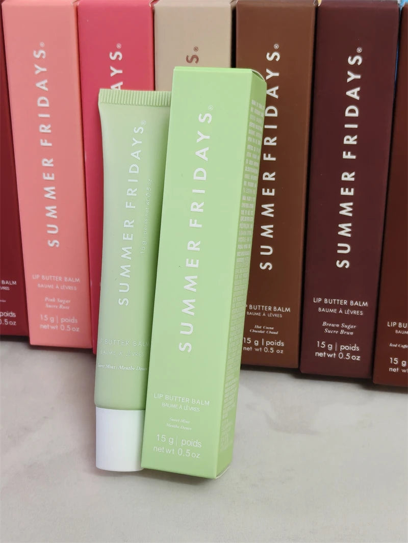 Summer Fridays Lip Butter Balm – Balsam de Buze Hidratant | Vanilla, Birthday Cake, Pink Sugar, Guava & Marshmallow | Lip Gloss Effect