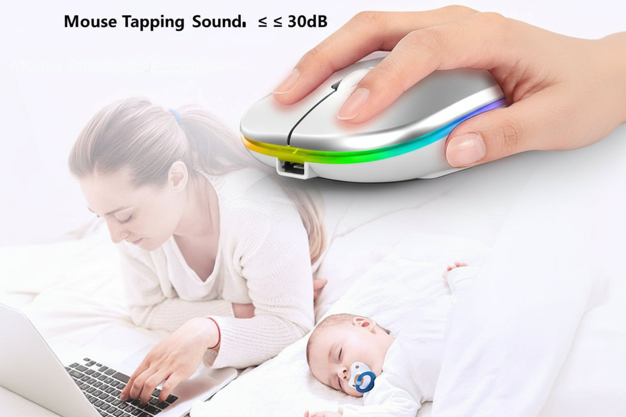 RGB Wireless Bluetooth Mouse – Rechargeable Silent Click