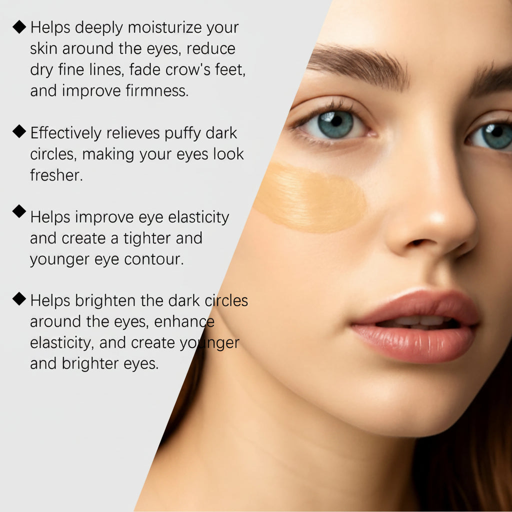 Hoygi Instant Eye Care Cream cu Pensula – Acid Hialuronic, Retinol, Colagen, Vitamina E | Anti-Rid, Puffiness & Cerculețe | Unisex