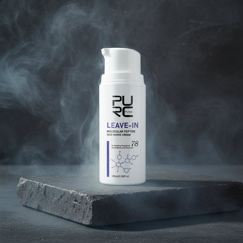 PURC Cremă Leave-In cu Keratină & Peptide – Reparare Păr Deteriorat, Strălucire & Netezire | 100ml