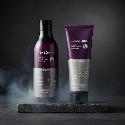 Dr.Groot Anti Hair Loss Șampon & Balsam Volumizant Set – Anti-Cădere, Anti-Mătreață & Oil-Control | 385ml + 250ml