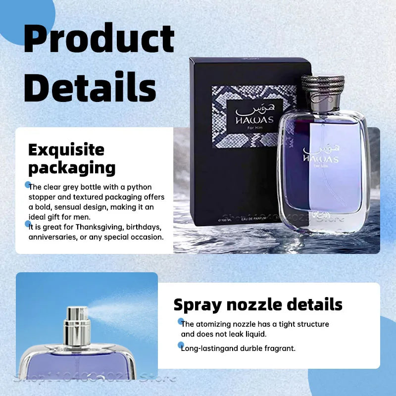 Rasasi Hawas for Men EDP 100ml – Parfum Aromatic Acvatic (4 Variante)