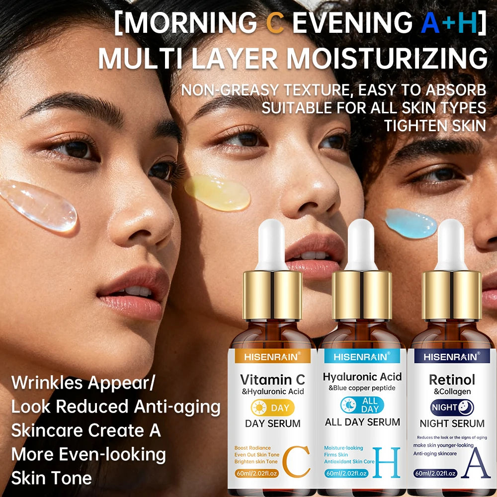 HISENRAIN Vitamin C + Retinol + Hyaluronic Acid Serum Duo
