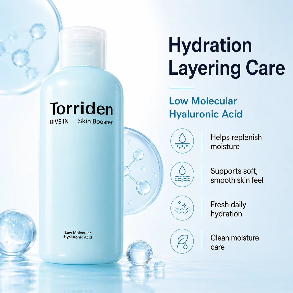 Torriden DIVE-IN Skin Booster cu Acid Hialuronic Low Molecular