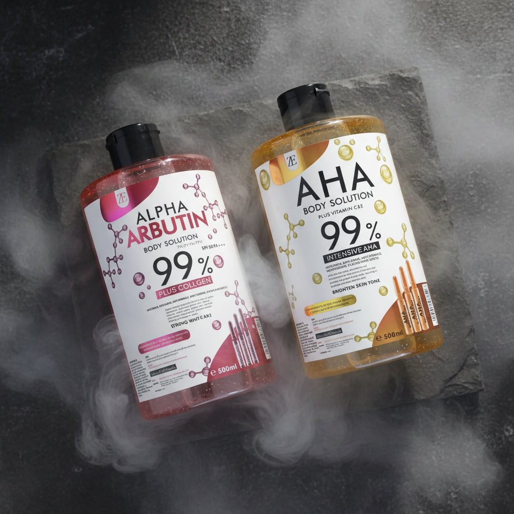 AHA + Arbutin Body & Face Serum Water 500ml – Exfoliere, Hidratare & Luminozitate | Oil-Control | CPNP