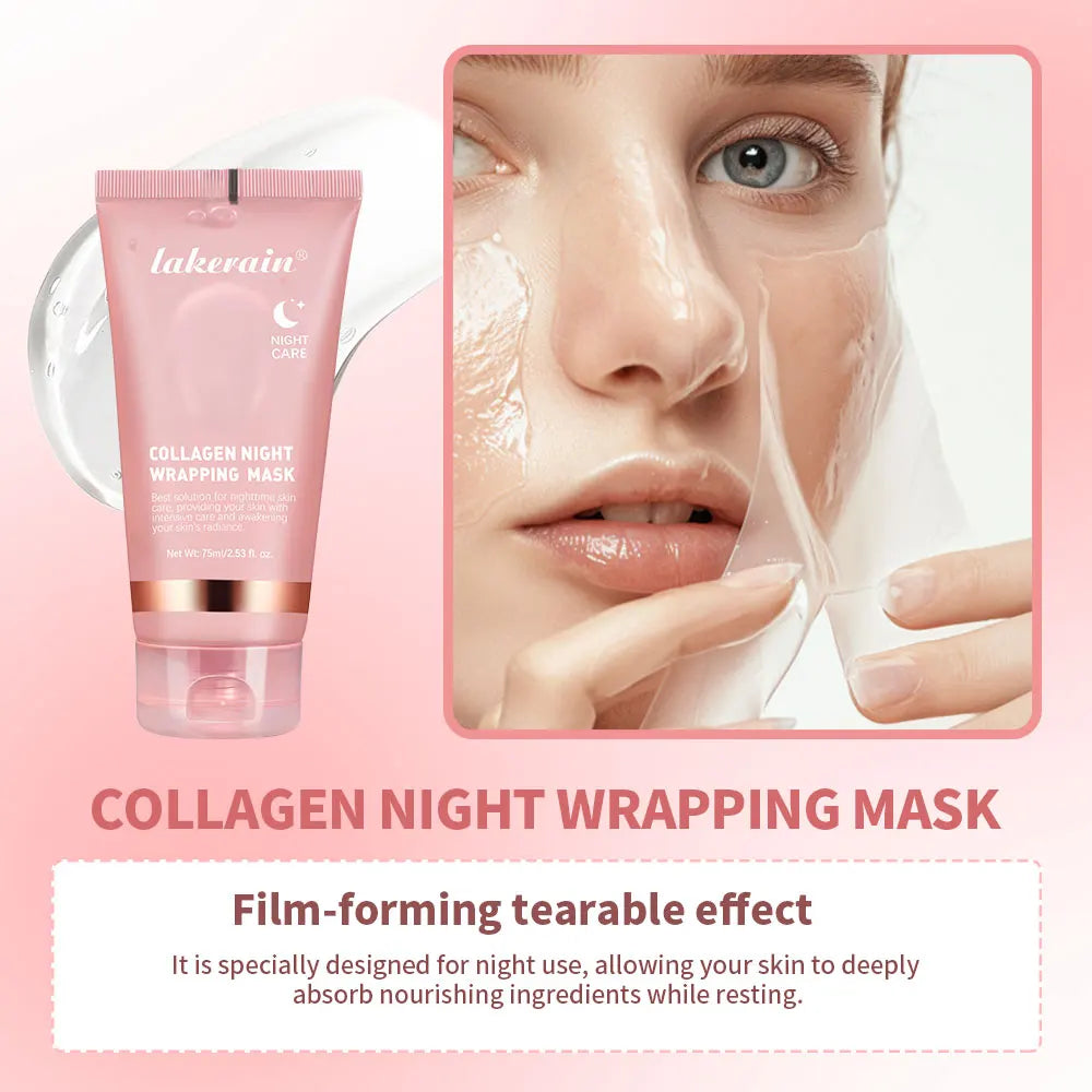 Mască Peel-Off Colagen Nocturnă cu Acid Hialuronic & Ceramide