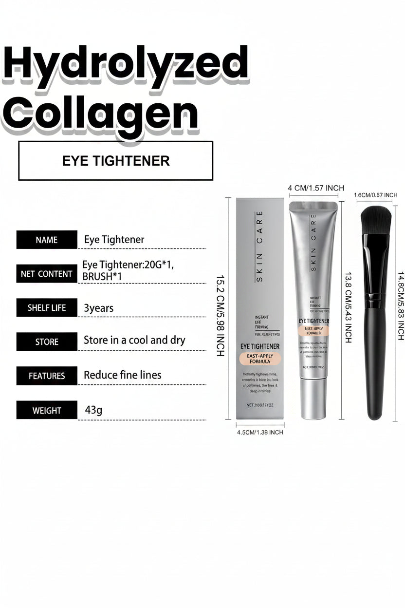 Hoygi Instant Eye Care Cream cu Pensula – Acid Hialuronic, Retinol, Colagen, Vitamina E | Anti-Rid, Puffiness & Cerculețe | Unisex