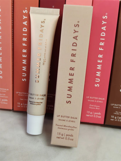 Summer Fridays Lip Butter Balm – Balsam de Buze Hidratant | Vanilla, Birthday Cake, Pink Sugar, Guava & Marshmallow | Lip Gloss Effect
